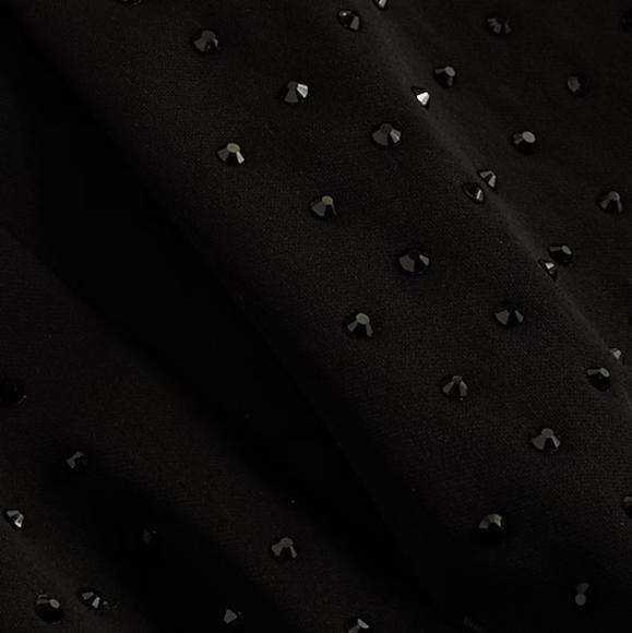 EXPRESS: Rhinestone Studded High Waisted Wide Leg Trousers - Picture 7 of 8